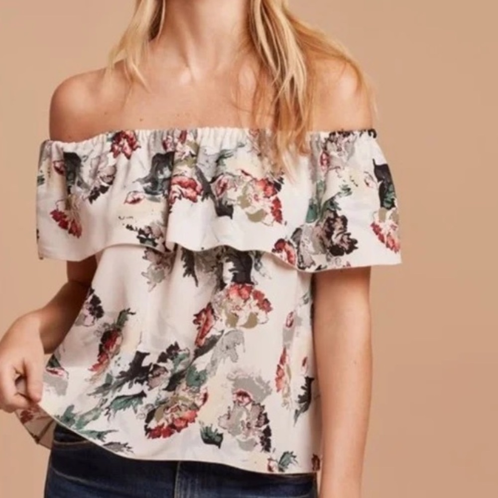 Wilfred Cream Floral Off-Shoulder Blouse